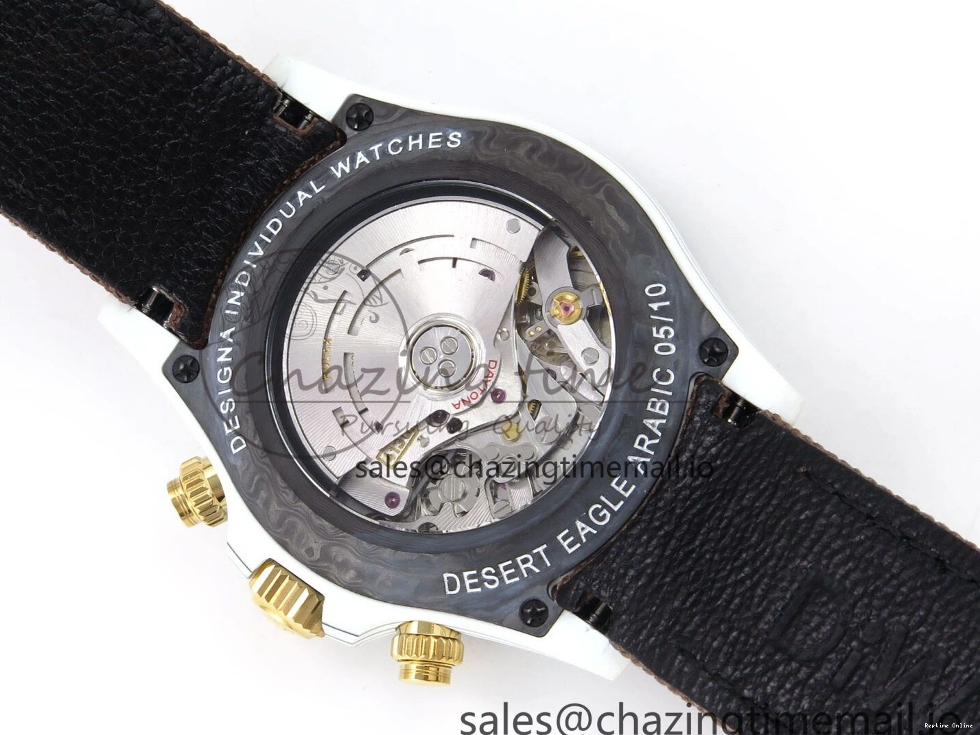0120 Refined Daytona DIW “DESERT EAGLE”  White Carbon DIWF 1:1 Best Edition Cream Brown Dial on Brown Nylon Strap SH 1074